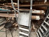 a ladder that is leaning against the wall