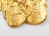 an image of a gold plated brooch with a pair of shoes