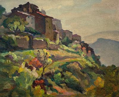 Jos Henri PONCHIN (1897 - 1981), "Village perché".