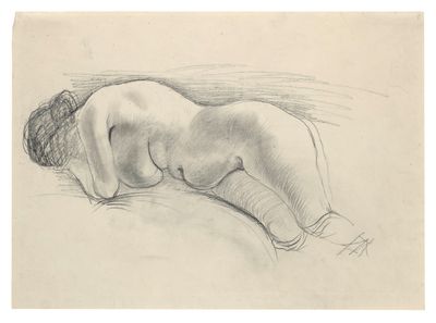 an image of a drawing of a nude woman laying down