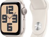 a white apple watch with a white band on a white background