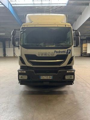 a truck that is parked in a garage