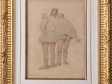 l'image d'un dessin représentant un homme et une femme debout l'un à côté de l'autre