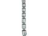 a close up of a metal bracelet on a white background