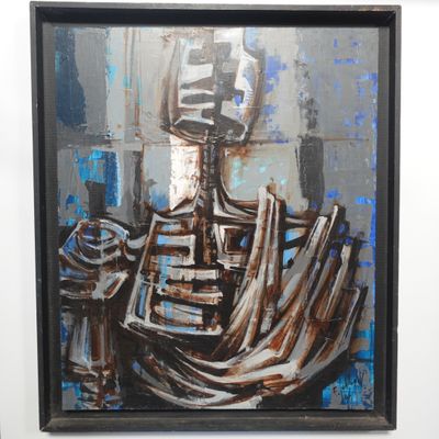 Fernand SCHLEGEL (1920-2002) Composition Huile sur bois