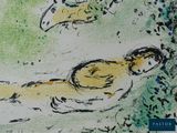 a drawing of a woman laying on the ground next to a sheep