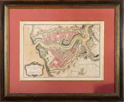 une vieille carte de la ville de Londres dans un cadre