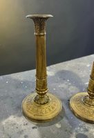 Paire de bougeoirs en bronze doré d'époque Restauration avec… (photo 2)