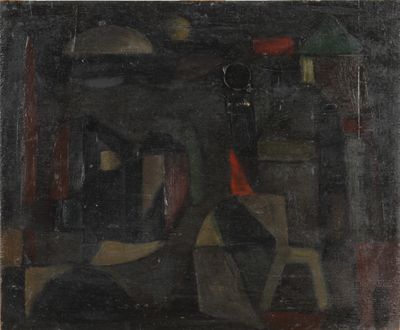 an image of a painting of a man sitting on a chair in a room