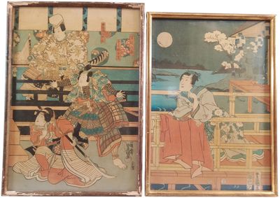 JAPON - Utagawa Toyokuni - XIXème siècle. Fragment d'estampe…