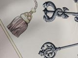 a drawing of a key with a tassel on top of it