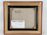 an old picture frame with a piece of paper in it