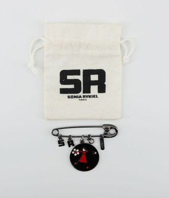 SONIA RYKIEL Broche émaillée avec épingle à nourrice, avec s…