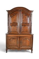 BUFFET deux corps (petit) en bois naturel, ouvrant par quatr… (photo 2)