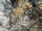 an image of a painting of a man and a woman on a horse