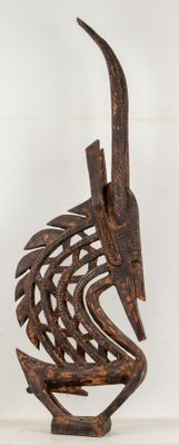 Cimier Bambara. H_102 cm L_33 cm, accidents recollés aux poi…