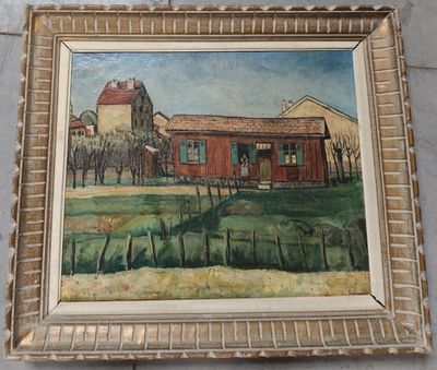 a picture of a painting on the wall of a house