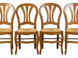 six chairs are lined up in a row on a white background