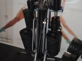 a picture of a woman doing a handstand on a gym machine