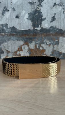 Ceinture T.3 A.VAUTHIER Laiton doré écailles de poisson Elastique Neuv - Photo 1