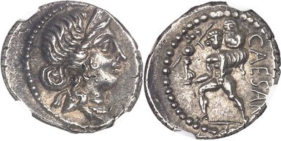 a close up of a silver coin with a woman on it