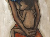 an image of a painting of a woman holding a baby