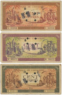 BANQUE DE L'INDOCHINE - I.D.E.O. 100 Piastres rose lilas « S… - Photo 1