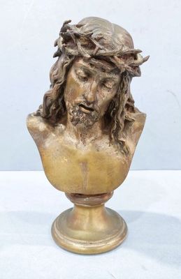 D'après Léon PILET (1840-1916) "Buste du Christ", sujet en b… - Photo 1