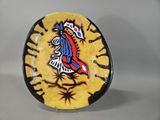 a picture of a decorative plate with a bird painted on it