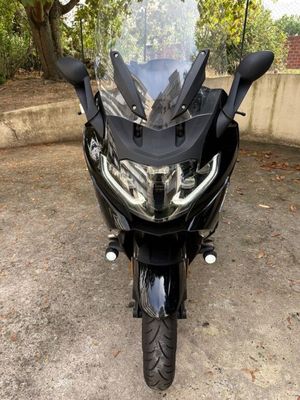 a motorcycle that is parked in the parking lot