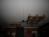 a light that is hanging from the ceiling in a room