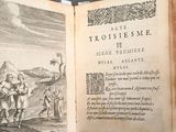 an old book with a picture of a man and a woman on it