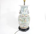 a lamp that is sitting on a table next to a lamp
