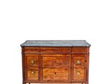 une image d'une commode en bois avec un plateau en marbre