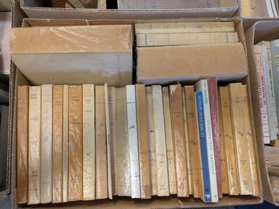 a box full of books that are sitting on a table