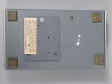 an image of a close up of a metal box with a label on it