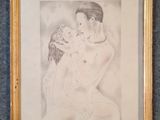 une image représentant un dessin d'une femme embrassant un homme