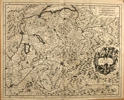 an old map of the country of france, with its borders in black and white