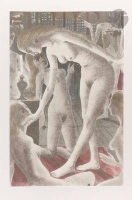 an image of a drawing of a nude woman in a mirror