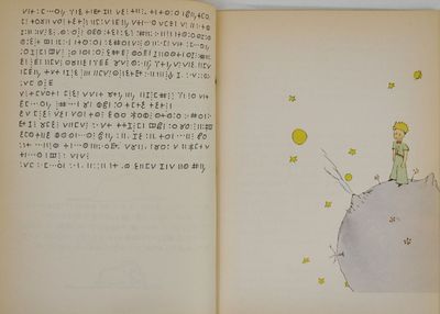an open book with a picture of a little boy on top of a hill
