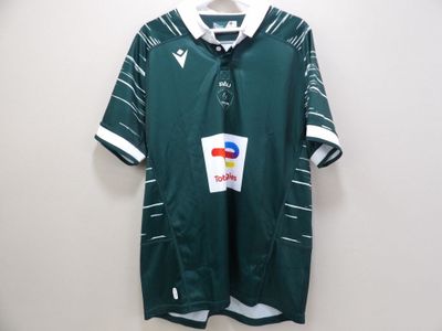 Polo adidas vert à col blanc et rayures blanches