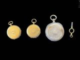 three different types of gold and silver watches on a black background