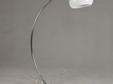 a white floor lamp with a wooden base and a white shade