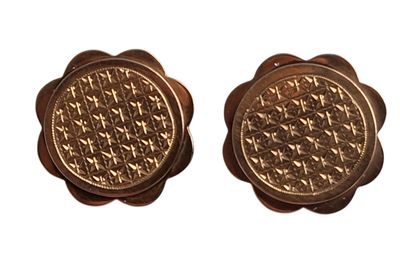 Paire de boutons de manchettes en or, Diam. - Photo 1