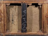 a picture of a wooden box with a label on it