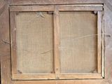 a picture of an old wooden window with a glass door