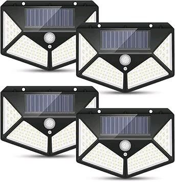 4 appliques solaires LED, avec détecteur de mouvement, sans … - Photo 1