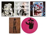 four paintings of a man with a gun and a woman with a hat