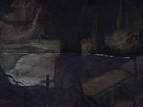 a picture of a painting of an elephant in a zoo