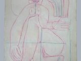 l'image d'un dessin représentant une femme assise sur une chaise